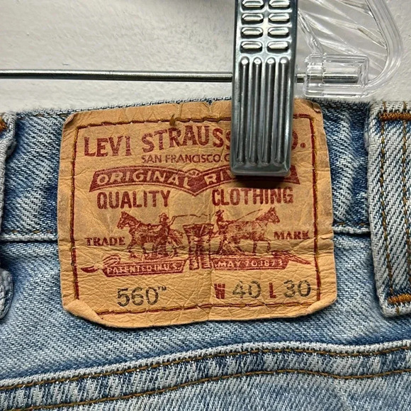 Levi's 560 Comfort Fit Denim Light Blue Jeans Men's Size 40 x 30" - Picture 9 of 11